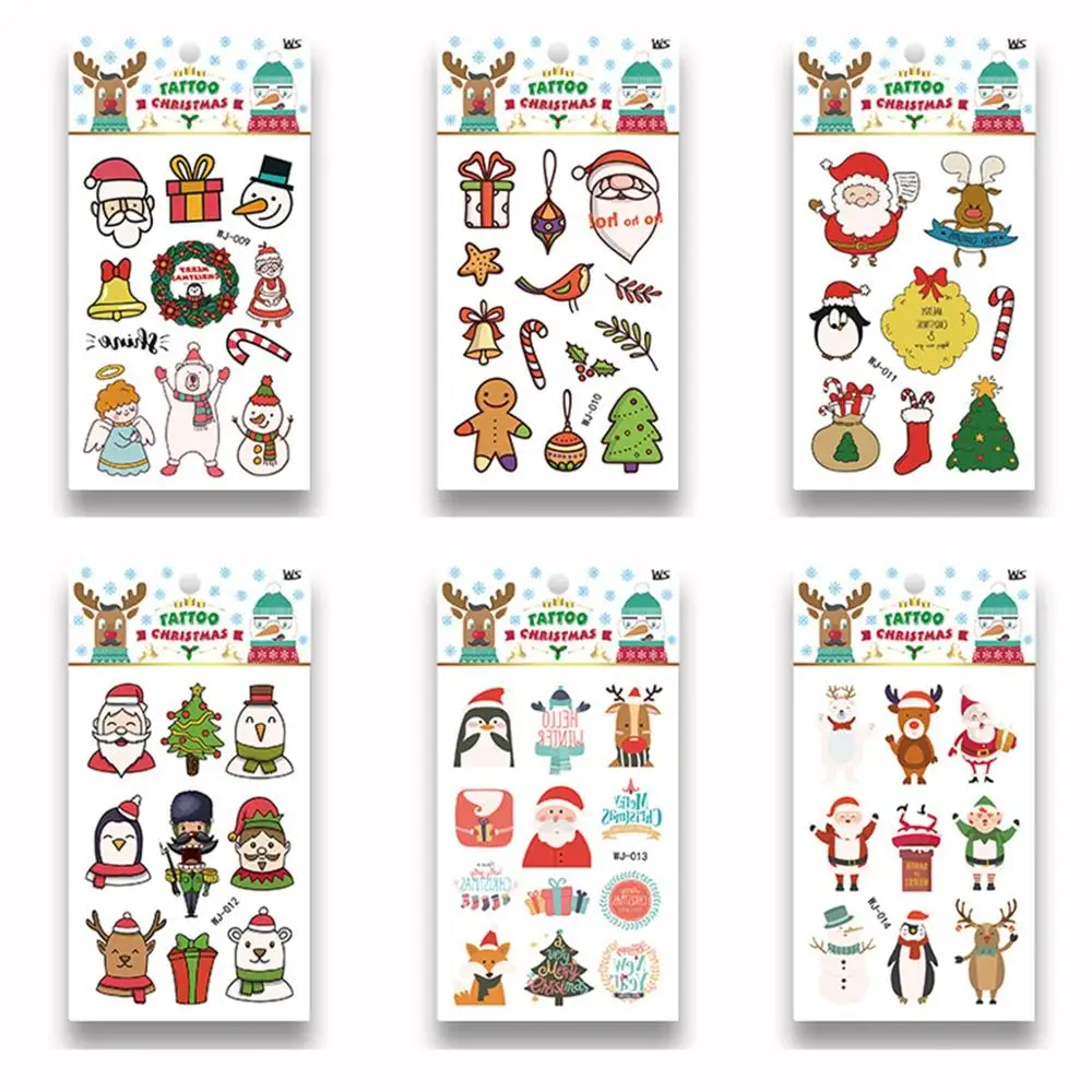 6pcs Stickers 1 CHZLL съемные рождественские наклейки, украшения, Санта-Клаус, олень, Декоративный Рождественский Декор для дома, Санта-Клаус, Noel, Декор - Цвет: 6pcs Stickers 1