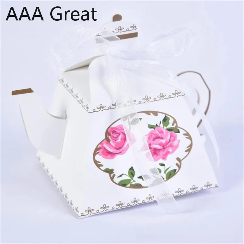 AAA Great 100 шт./лот Свадебные украшения Подарочная коробка для конфет подарочный сувенир для вечеринок коробка креативный Европейский чайник подарочная упаковка торт подарок