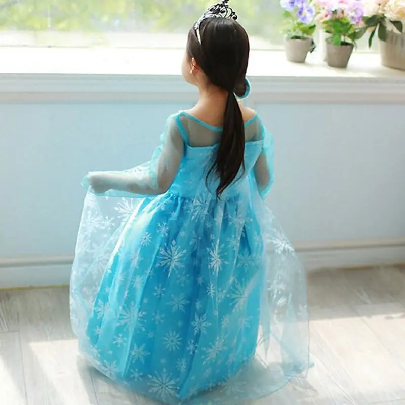Princess Elsa Dress for Girls Cosplay Costumes Dresses Kids Clothing Birthday Clothes 4 6 8 9Y | Детская одежда и обувь