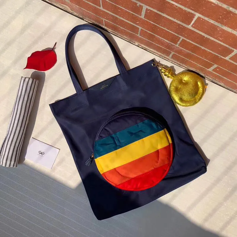 Ayabeni смайлик синяя сумка для мамы покупок через плечо водонепроницаемая ткань Ins