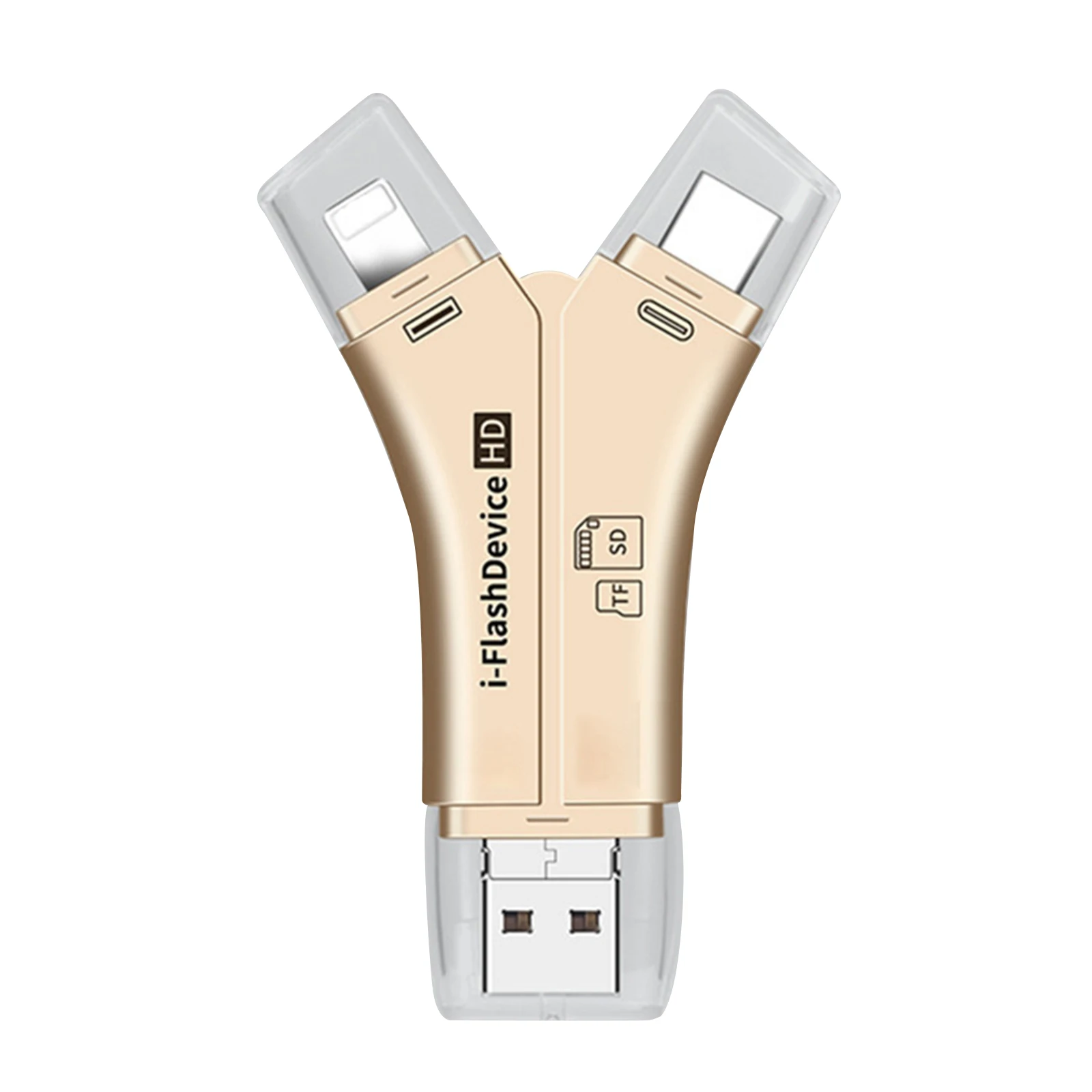 Новый картридер Y-образный Многофункциональный четырехв-1 подходит для Android Apple