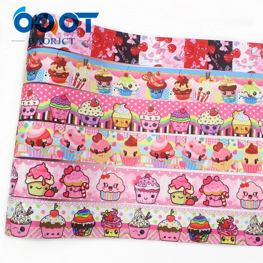 I-19906-2093 1-1/2 "(38 мм) корсажная лента с принтом торта мороженого 10 ярдов сделай сам