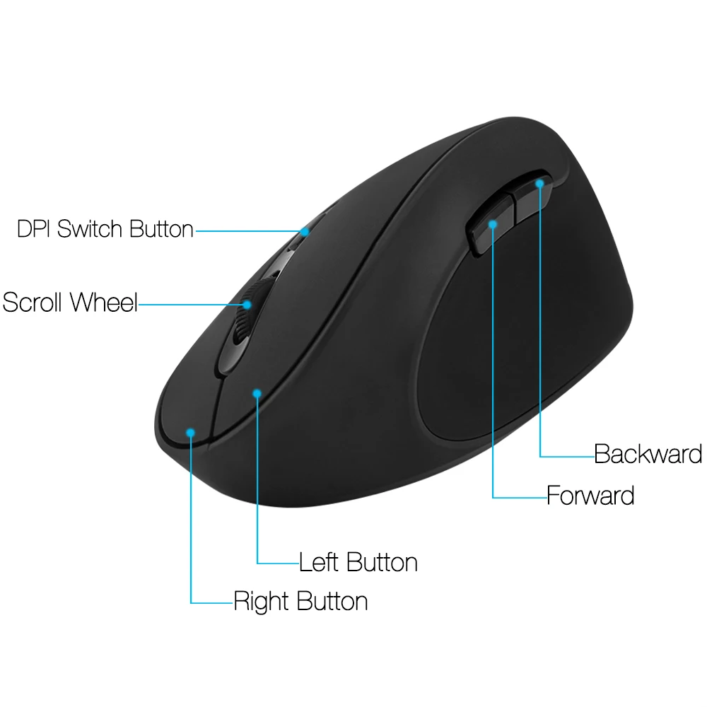 Мышь Компьютерная Delux Вертикальная беспроводная 2 4 ГГц USB 1600DPI | Компьютеры и офис
