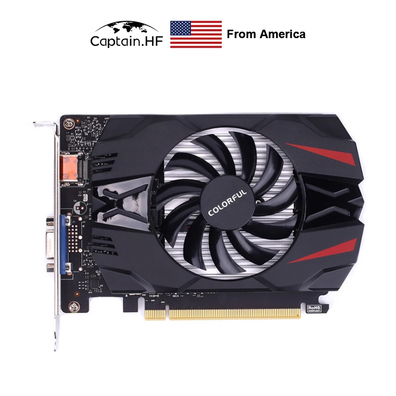

US Captain Colorful GT1030 Graphics Card 2G V3-V Single Fan Nvidia chip GDDR5 64bit Game Card for Desktop