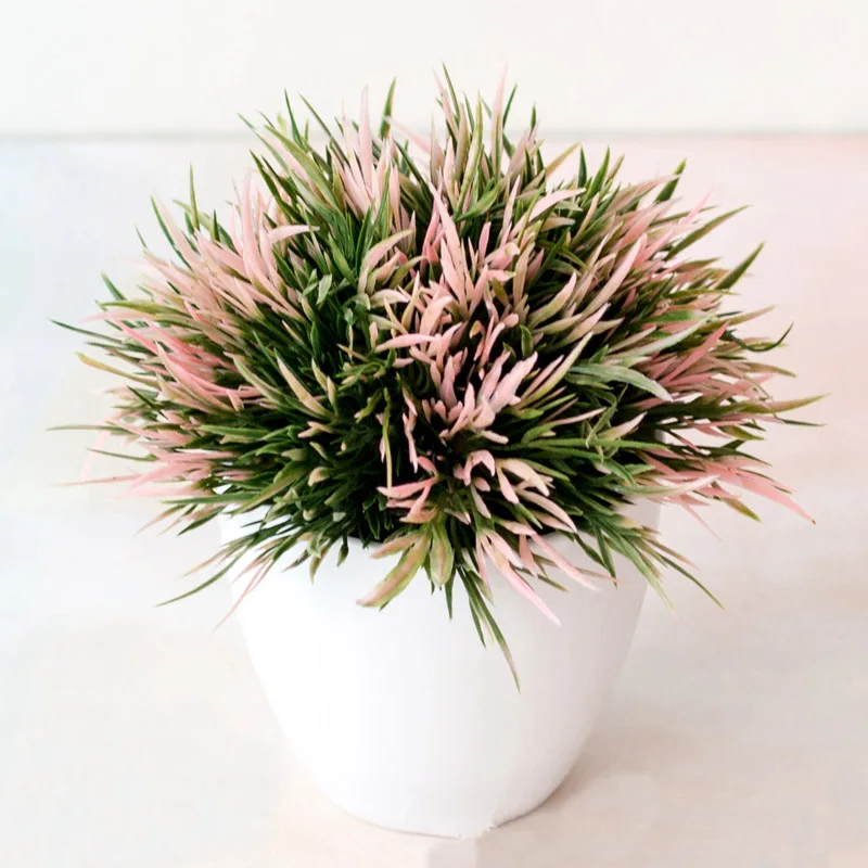 

Multicolor Artificial Plastic Potted Plant Bonsai Simulation Flower Grass Party Office Desk Ornaments Home Decor Fake Plants