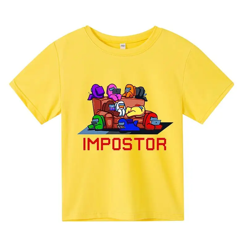

New Game Among Us T Shirt Kids Summer Top Cartoon T-shirt Boys Girls Kawaii Impostor Graphic Tees Unisex Fashion Football shirt