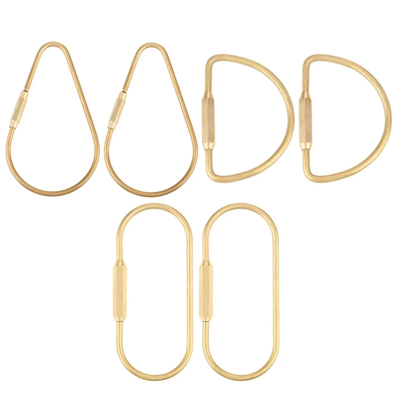 

HOT-4Pieces Brass Screw Lock Clip Key Chain Ring Simple Style For Car Keychain Brass Key Holder