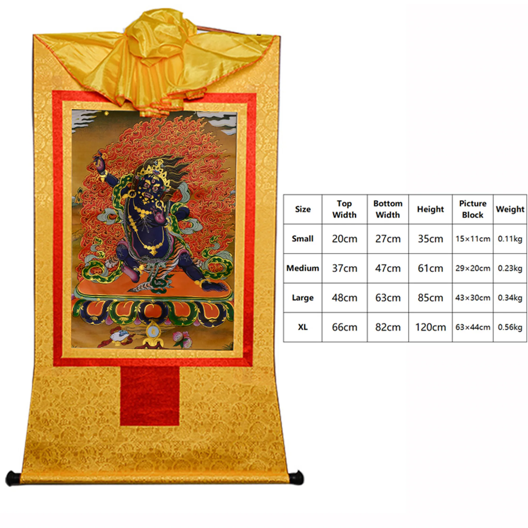 Gandhanra Tibetan Thangka Painting Art Vajrapani Buddhist Tapestry Wall with Scroll | &amp Calligraphy