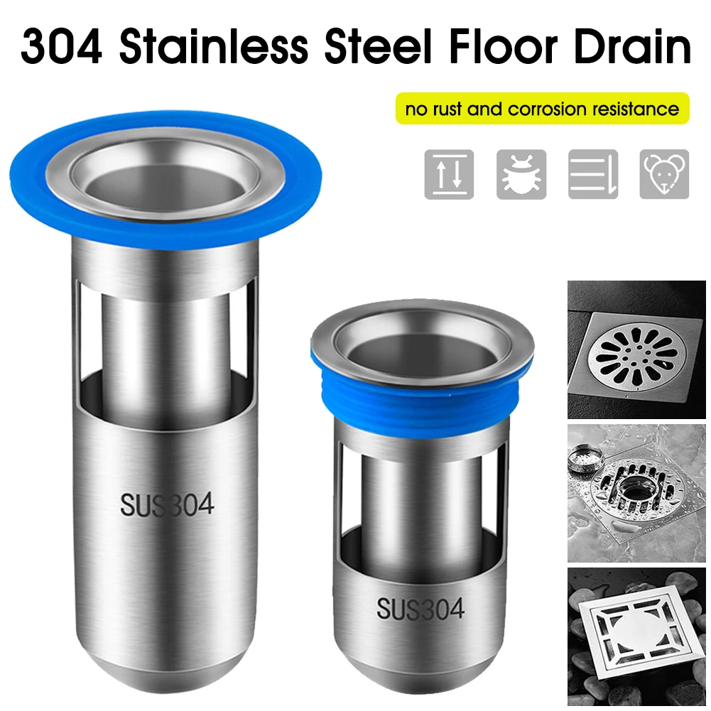 

304 Stainless Steel Floor Bathroom Drain Hydraulic Shutter Core Deodorant Anti-water Antiblocking Deep Water Seal Drain Valve