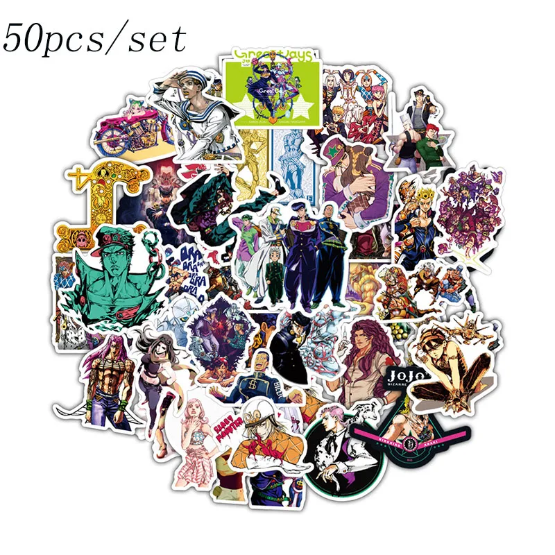 50 шт./компл. аниме JoJos невероятное приключение Косплэй Опора водостойкие наклейки из ПВХ компьютер ноутбук багажник DIY Стикеры