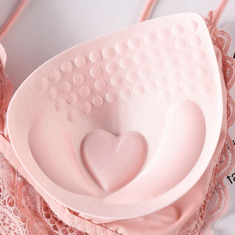 

Womens Push Up Camisole Lace Bralette Sexy Wire Free Underwear Crop Top Girly Sweet Lace BraThin Section Breathable Comfortable