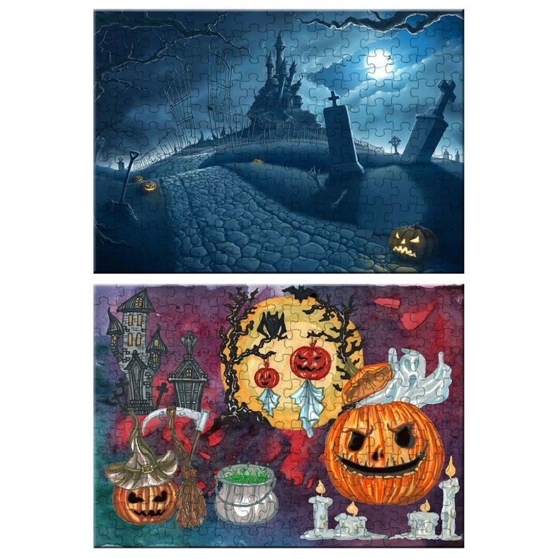 

1000 Piece Puzzles for Adults Kids, Halloween Ghost House Jigsaw Puzzles,Large Puzzle Challenging Game for Adults Teens