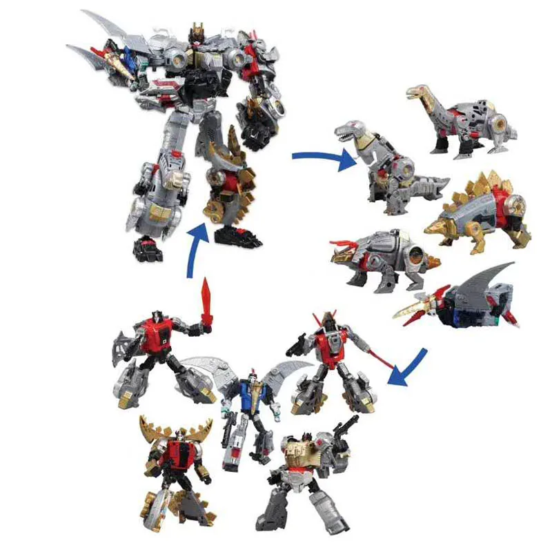 BMB трансформация Dinoking Volcanicus Grimlock Slag Sludge Snarl Swoop slash Dinobots 5в1 сплав фигурка робота игрушки