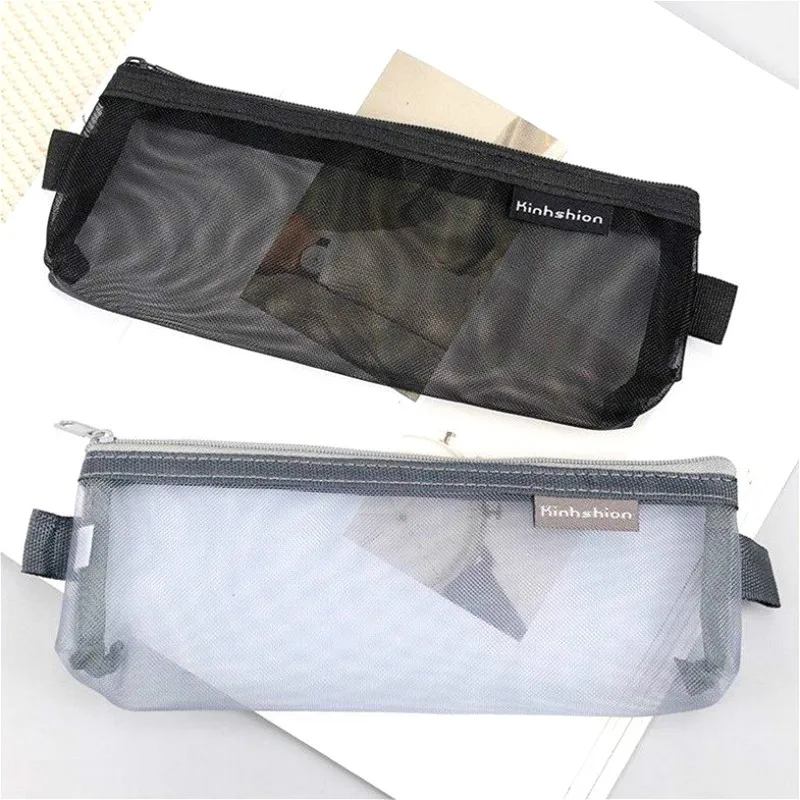 Прозрачный Футляр чехол из сетчатого материала карандашей пенал для детей
