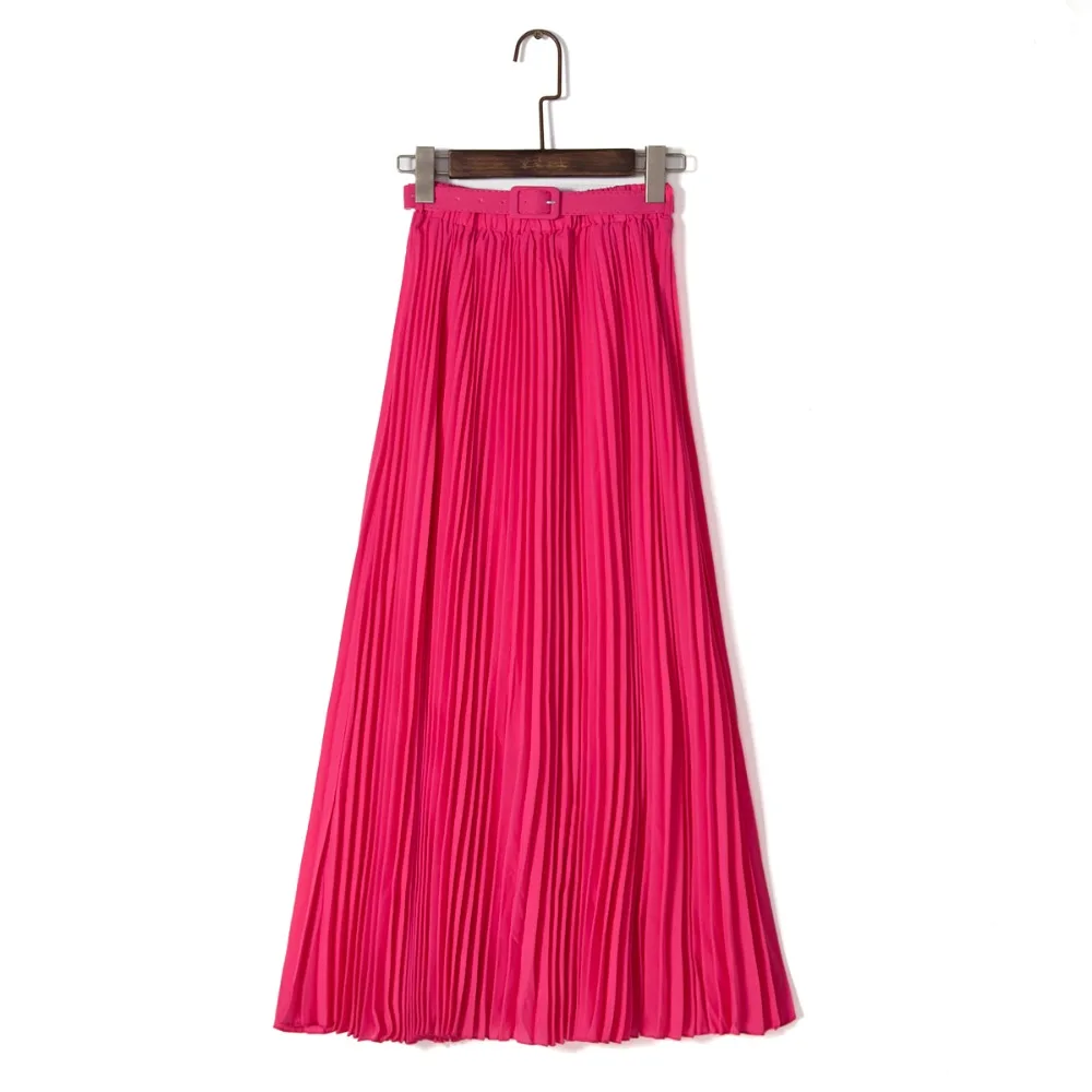 

Anasunmoon Spring Bohemian Pleated Maxi Skirts Womens Summer Solid Color High Waist Chiffon Long Skirt Tutu Elegant Ladies Black