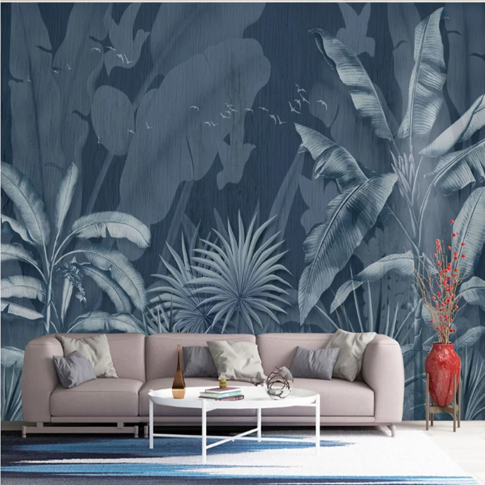 manufacturers custom Nordic tropical plant forest living room bedroom background wallpaper mural | Обустройство дома