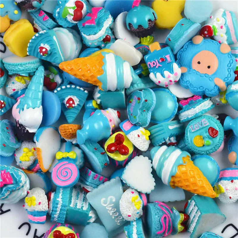 50 шт./пакет красочные смолы мини мороженое бисквит Лизун поставки слаймов