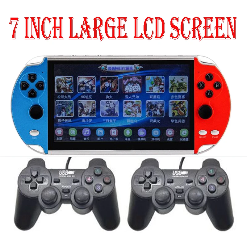 

2020 7 inch large screen double player video game console built-in 9900 games support arcade/cps/neogeo/gbc/snes/fc/md emulator