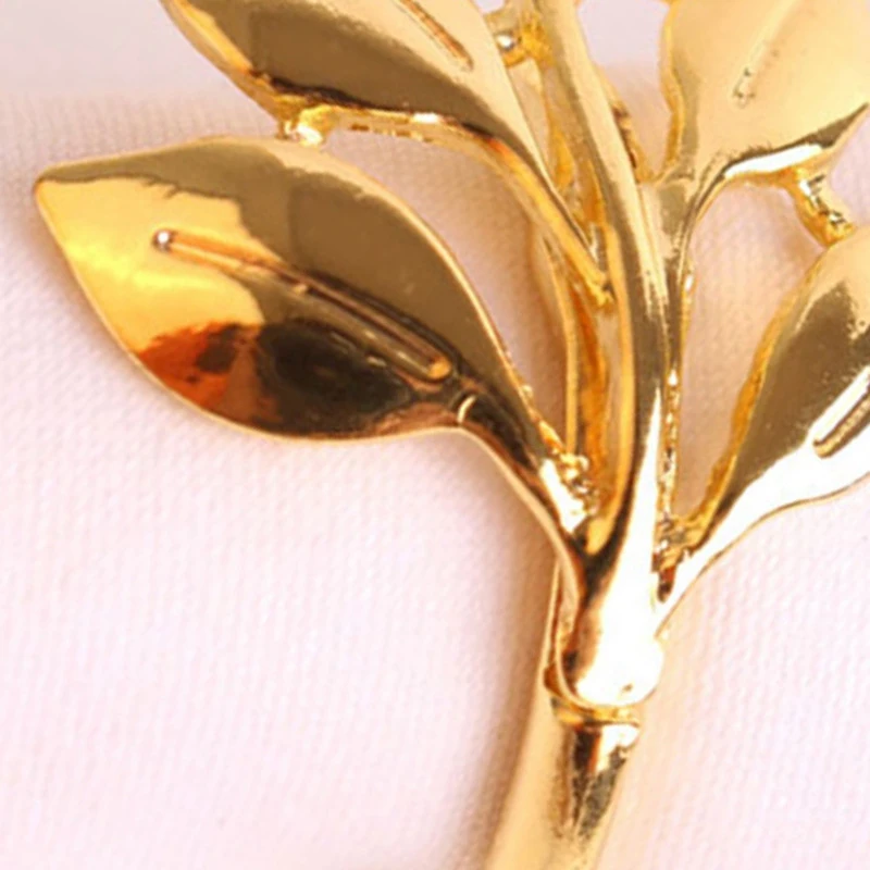 

6Pcs Fall Leaves Napkin Rings Christening Metal Wedding Gifts Party