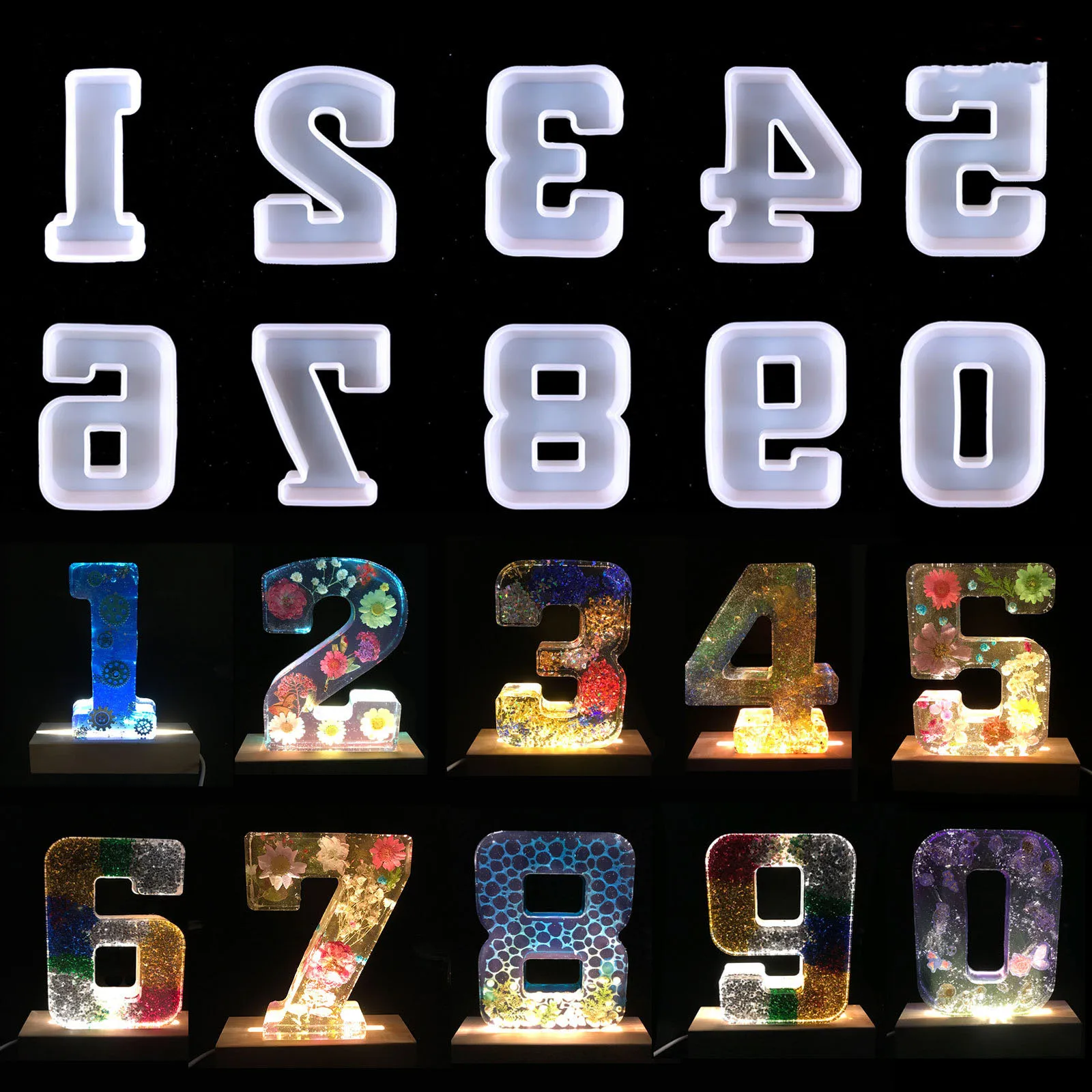 

9 шт., силиконовые формы для выпечки в виде цифр, 0-9