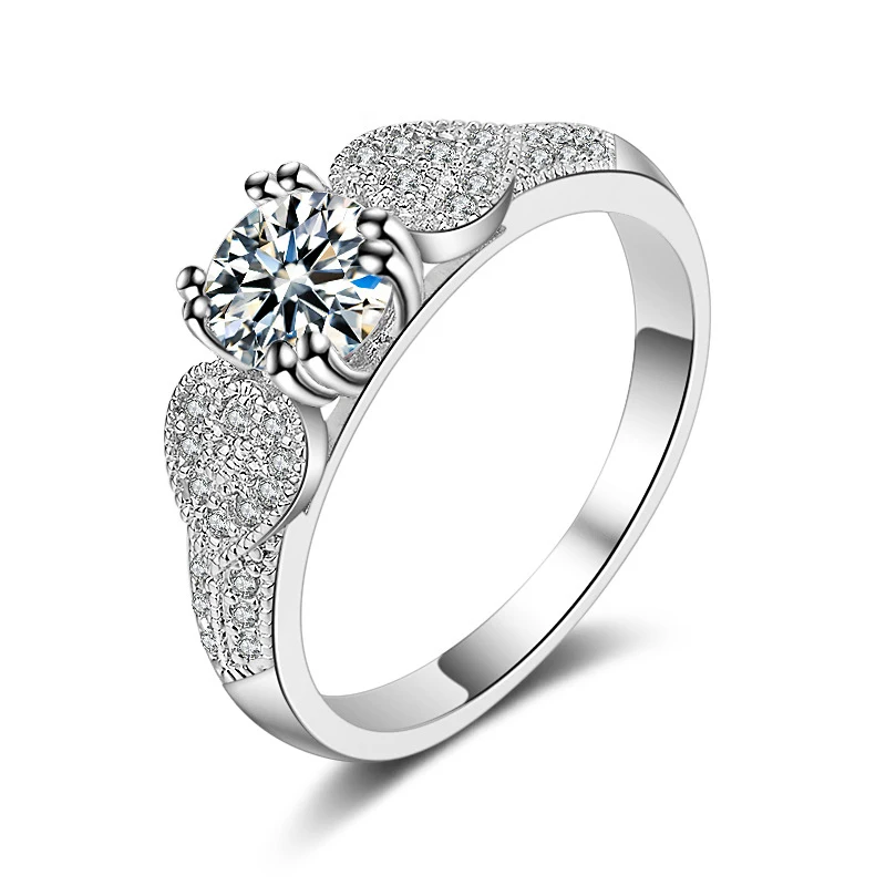 

Luxury Rings 925 Silver Jewelry Ornaments with Cubic Zirconia Gemstones Finger Ring Accessories for Women Wedding Engagement