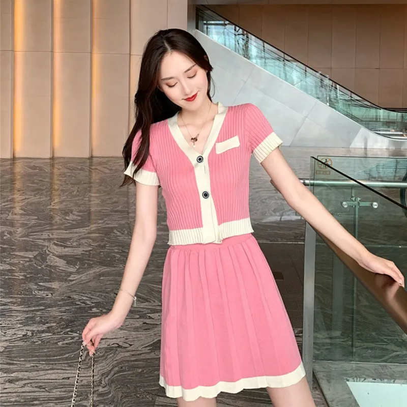 Комплект из двух предметов женская трикотажная одежда тонкая секционная