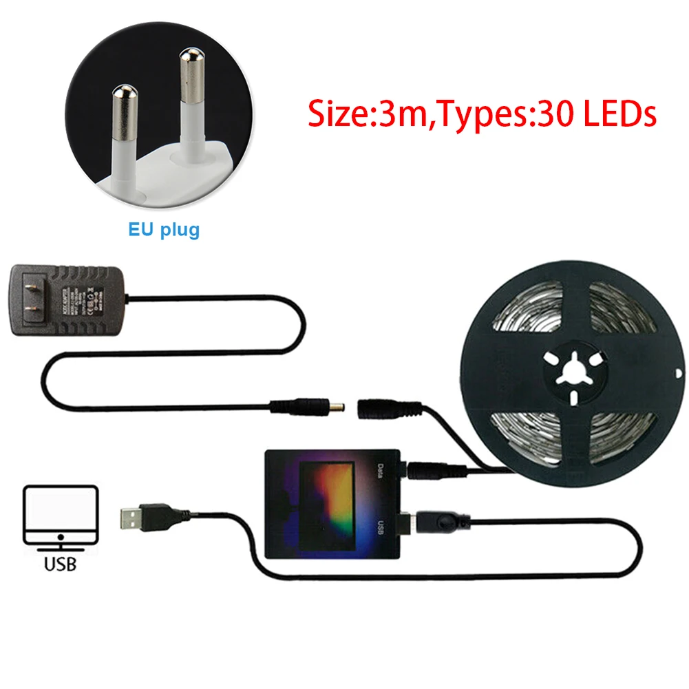 Светодиодный ленточный светильник WS2812 монитор экрана RGB USB компьютер для