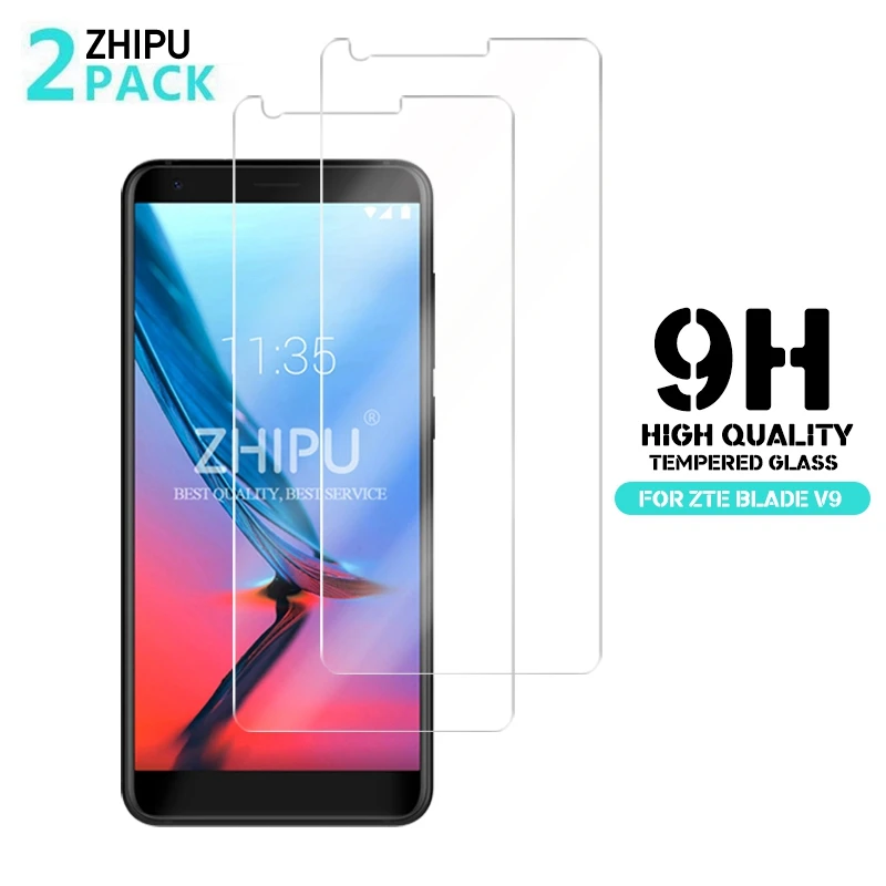 

2 Pcs 2.5D 0.26mm 9H Premium Tempered Glass For ZTE Blade V9 Screen Protector protective film For ZTE Blade V9 5.7 inch