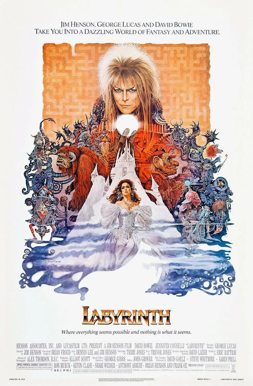 

Labyrinth (1986) Movie Art Print Poster grandes para pared oil paintings canvas For Home Decor Wall Art