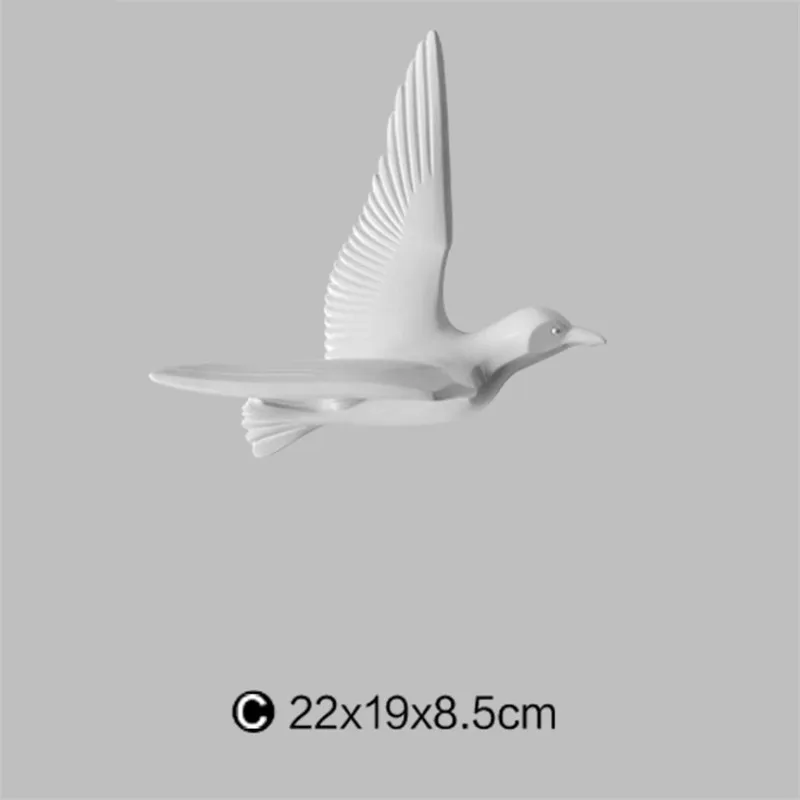 White C Европейский Креативный резиновый Настенный 3D орнамент в виде чайки, птицы, Настенная Наклейка для гостиной, телевизора, фоновое украшение, подвеска в виде животного - Цвет: White C