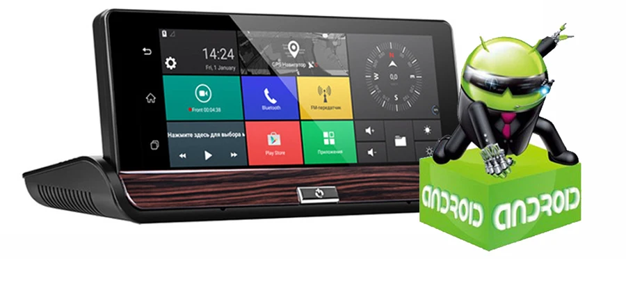 E-ACE Dashcam 3g Автомобильный видеорегистратор gps Навигация 16G авто камера Android 7,0 дюймов зеркало заднего вида FHD 1080P видео рекордер Wifi Bluetooth