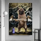 Картины на холсте с животными, Мопсом, тяжелой атлетикой, домашний декор, картины, постер, HD печать, настенное искусство, модульная гостиная, без рамки