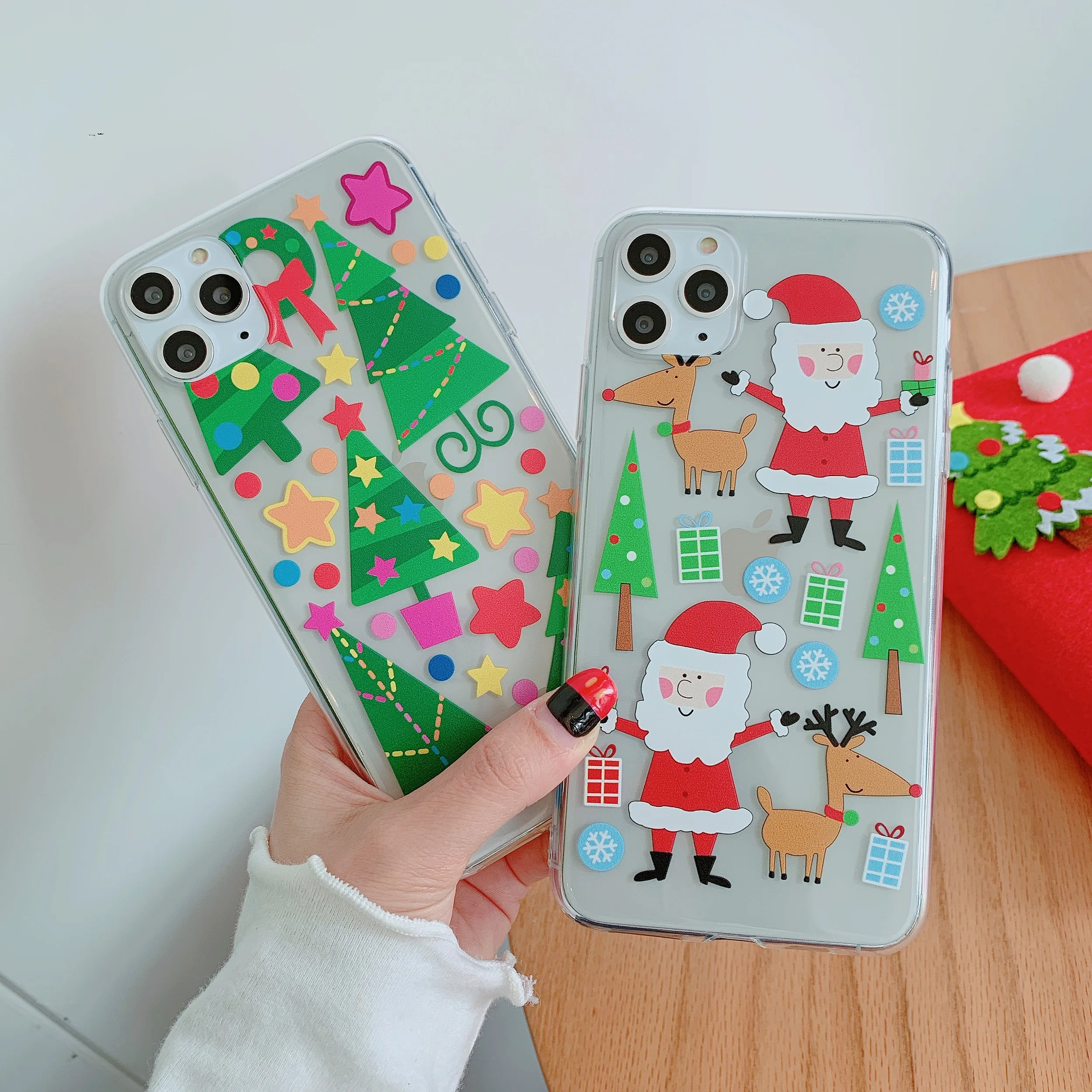 Веселый Новый год 3d Санта Клаус милый мягкий чехол для телефона iphone x xr xs max 6 6s 7 8 plus