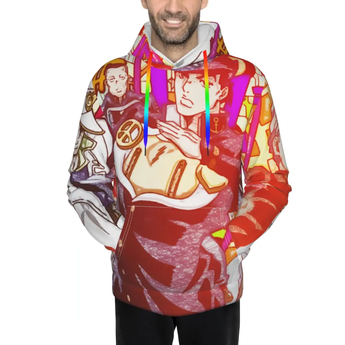

Jojo Men 3D Printed Hoodie Pullover Anime Hooded Sweatshirt