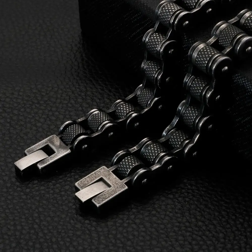 Мужской браслет цепочка из нержавеющей стали с начесом|hand chain jewelry|bike braceletchain bracelet