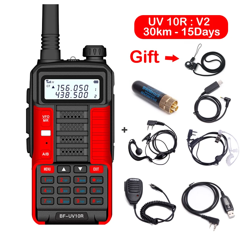 

2021 New BaoFeng UV-10R Two Way Radio Walkie Talkie Ham CB Radio Transceiver 30km Long Range Portable Radio For Hunt Forest City