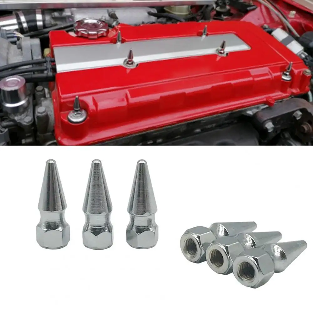 

6Pcs Spike Bolt Nut M6X1.0 Sturdy Carbon Steel Car Spike Valve Cover for Honda H23A1
