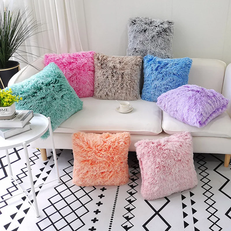 

Бесплатная доставка 45 см Скандинавская простота наволочка однотонная плюшевая домашняя декоративная наволочка с принтом автомобиля навол...