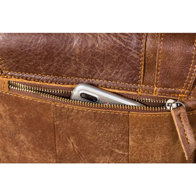 Original Leather Male Design Casual Shoulder messenger bag cowhide Fashion 10" iPad Tote Crossbody Satchel bag For Men 8010