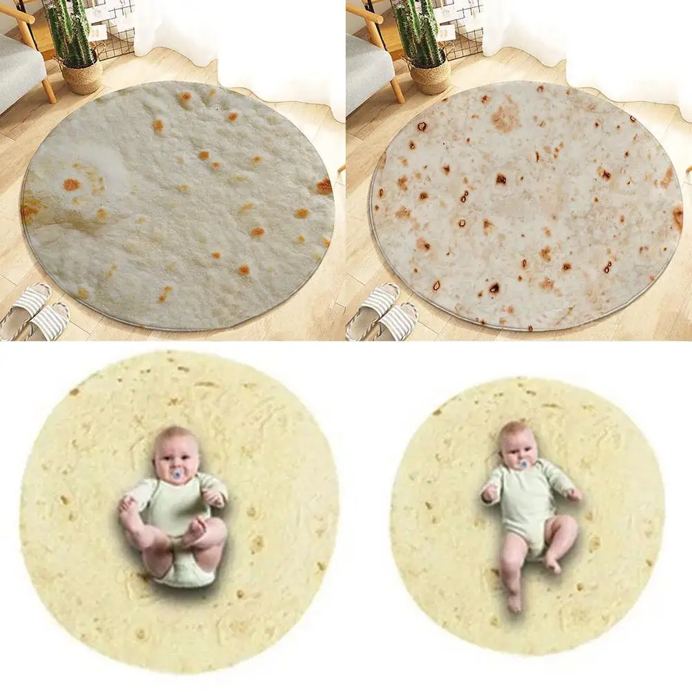 Креативные Круглые фланелевые мексиканские ковры Burrito гобелен Пикник Новинка