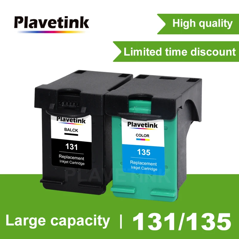 Совместимый чернильный картридж Plavetink 131 135 для принтера hp deskjet 2710 7510 3050 5743 5940 5943 6843