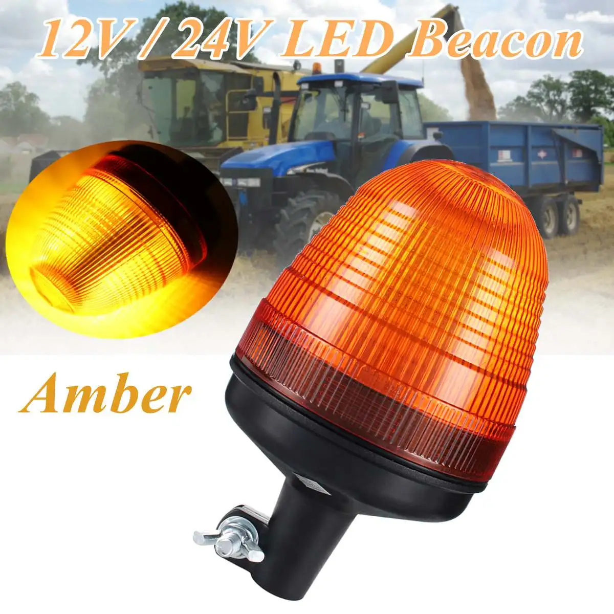 

12V 24V LED Tractor Roof Strobe Light LED Warning Lamp Beacon Car Boat Trailer Truck RV Lorry Flashing Rotating Rotary