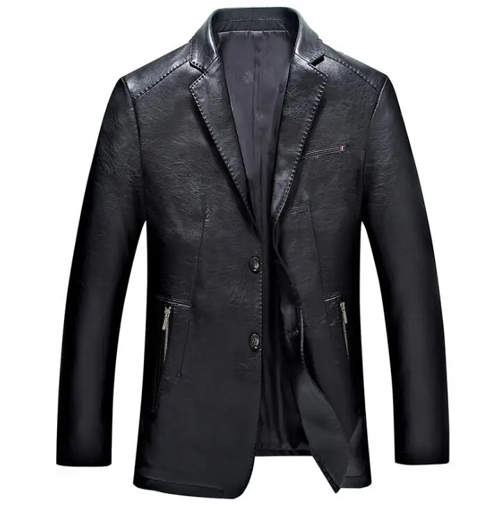 Suit mens leather jacket motorcycle short coat men casual jackets spring autumn thin clothes jaqueta de couro fashion black
