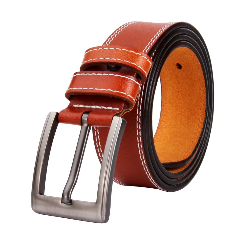 

High Quality Classic Belt for Men Leather Alloy Pin Buckle Men's Matching Jeans Business Cowhide Belt Vintage Jeans Men's Gifts