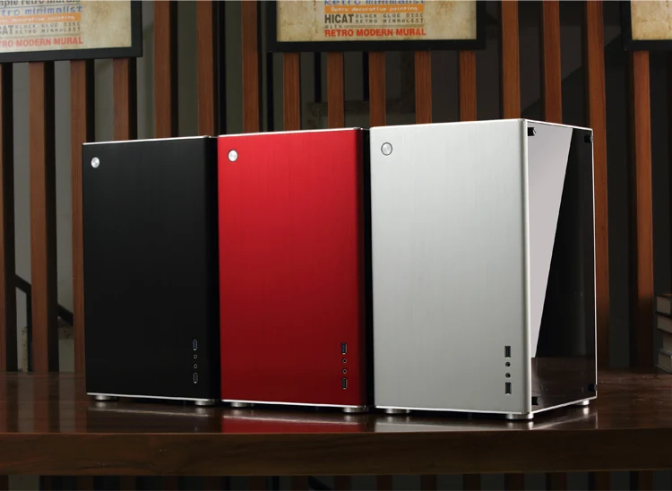 Jonsbo VR1, закаленное стекло HTPC Mini ITX чехол для компьютера с алюминиевой поддержкой 3,5 ''HDD USB3.0 домашний кинотеатр компьютер