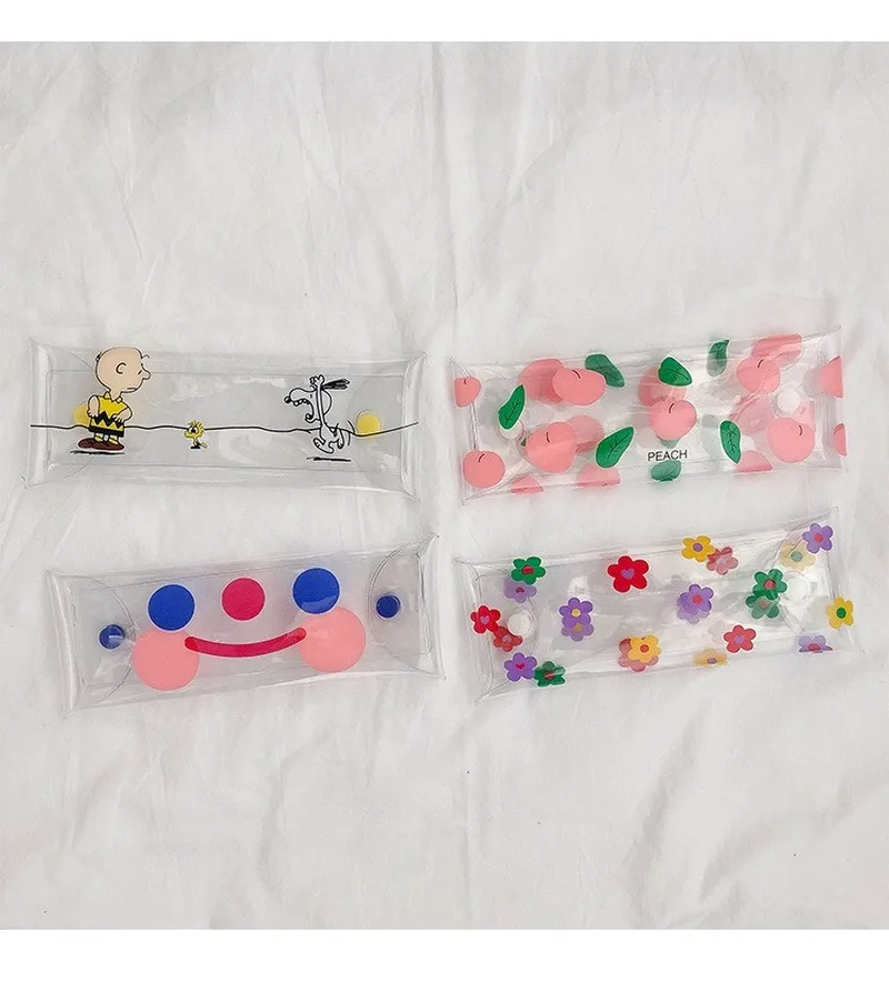 Милый мешочек для карандашей прозрачный Элегантный чехол ручек с цветами Ins Cloud