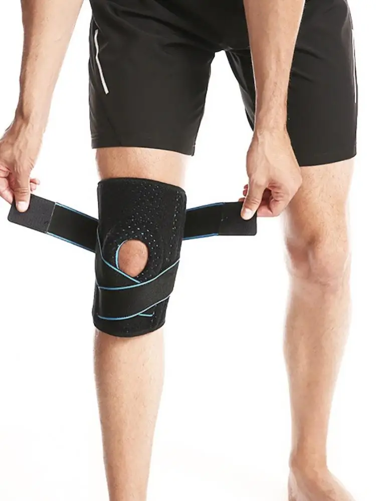

1PC Sports Kneepad Men Pressurized Elastic Knee Pad Cycling Basketball Support Silica gel Patella Belt Elastic Bandage Protector