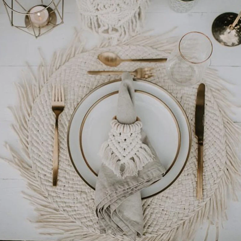 12 шт. набор колец для салфеток в стиле макраме |