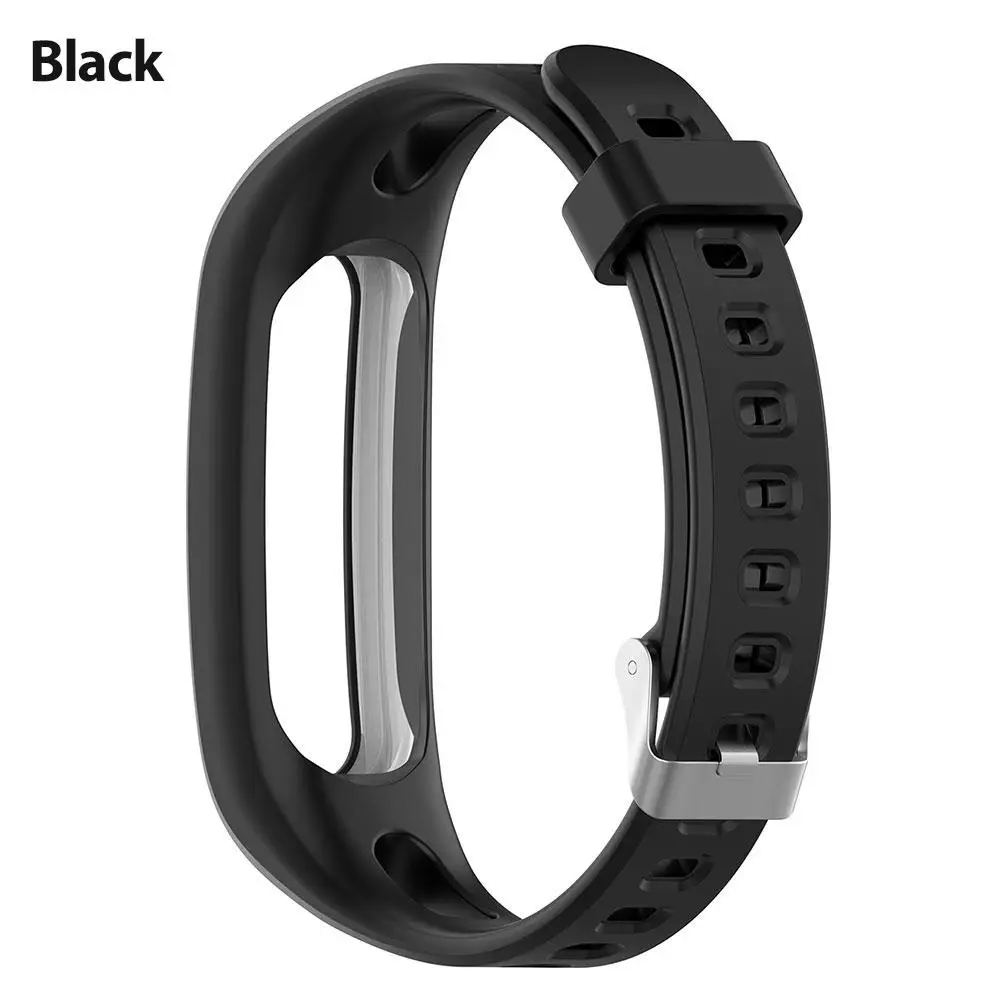 Black Силиконовый спортивный ремешок для наручных часов, ремешок для huawei Band 3e 4e huawei Honor Band 4, версия для бега, Смарт-часы, браслет - Цвет: Black