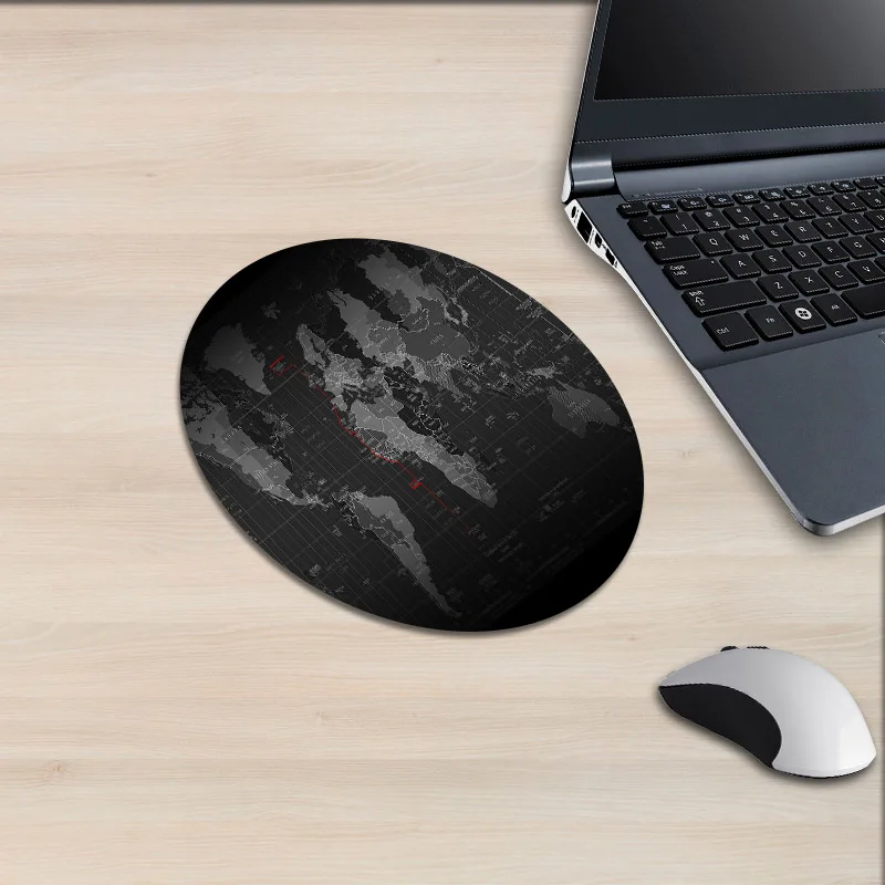 Круглый коврик для мыши XGZ светильник Shadow с изображением карты мира светящийся